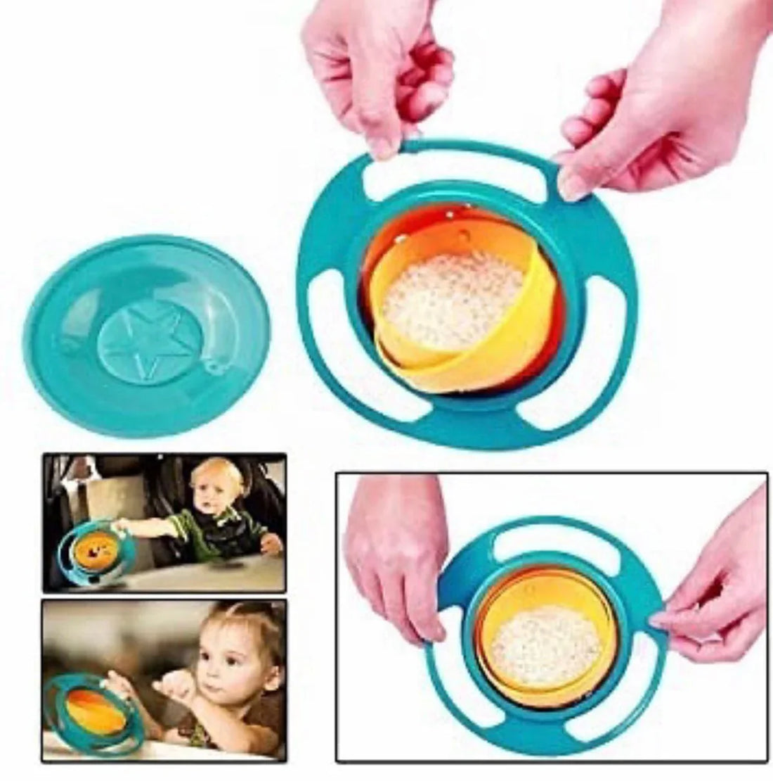 360 Degree Gyro Magic Baby Anti Spill Bowl,