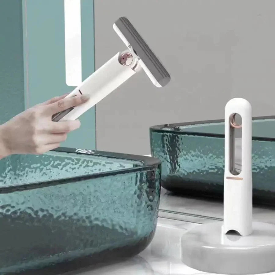 Tekzox Portable Mini Mop – Self-Squeeze Sponge Mop for Home, Desk &amp; Glass