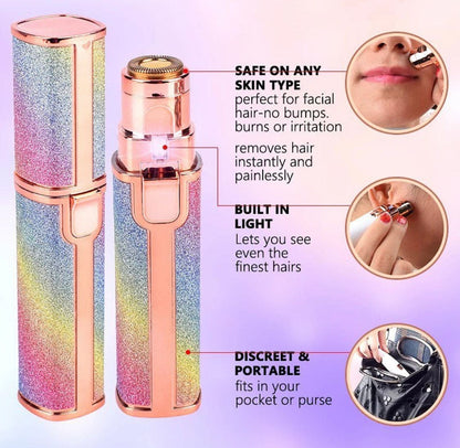 Glitter Eyebrow Trimmer, 2 In 1 Electric Eyebrow Trimmer, Makeup Painless Eyebrow Epilator, Body Shaver Razor, Portable Facial Body Hair Remover