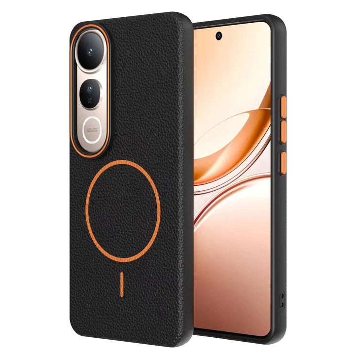 Tekzox Vivo V50 Lite Premium Leather Texture MagSafe Compatible Case